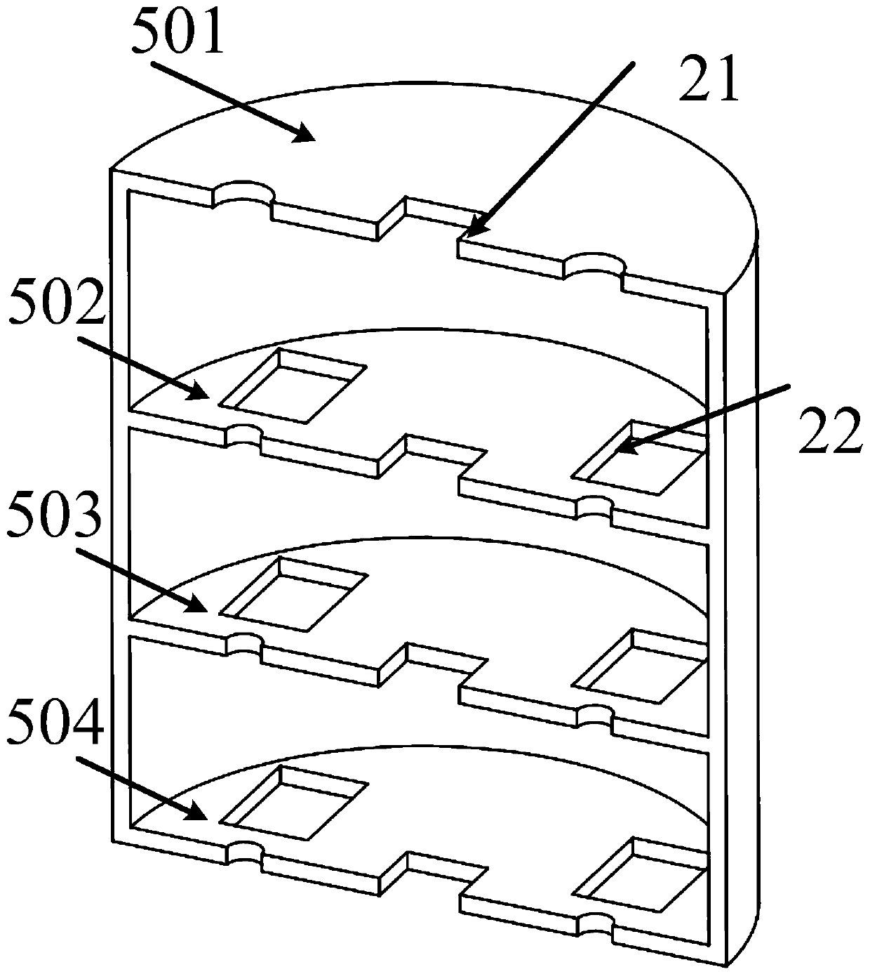 A contact structure of a commutation-type high-voltage DC contactor