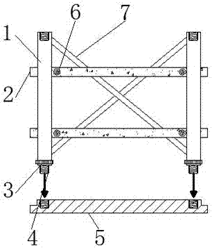 Coloured spun yarn storage frame convenient to install