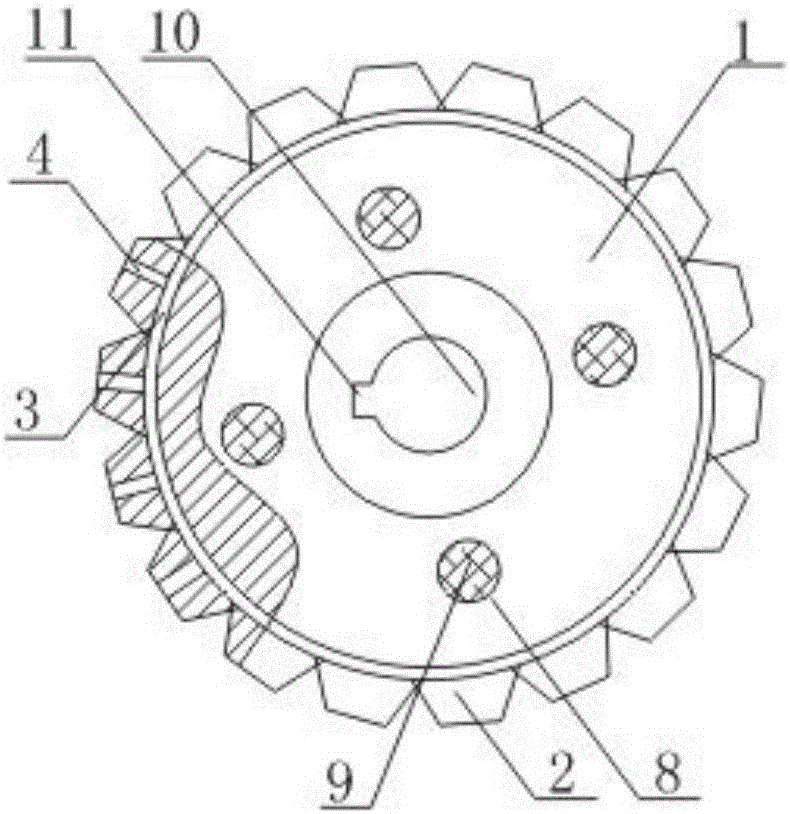 High-performance gear for saving lubricating oil