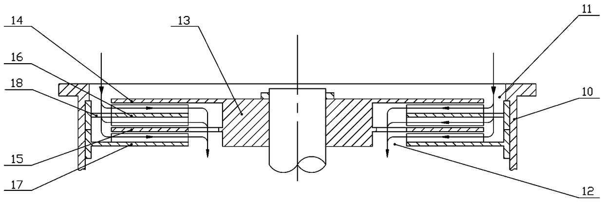 Compound radial flow pump, combined radial flow pump and air extraction system