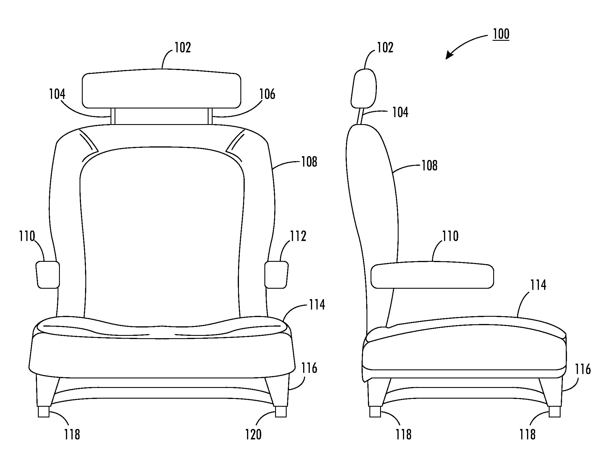 Front seat vehicle occupancy detection via seat pattern recognition