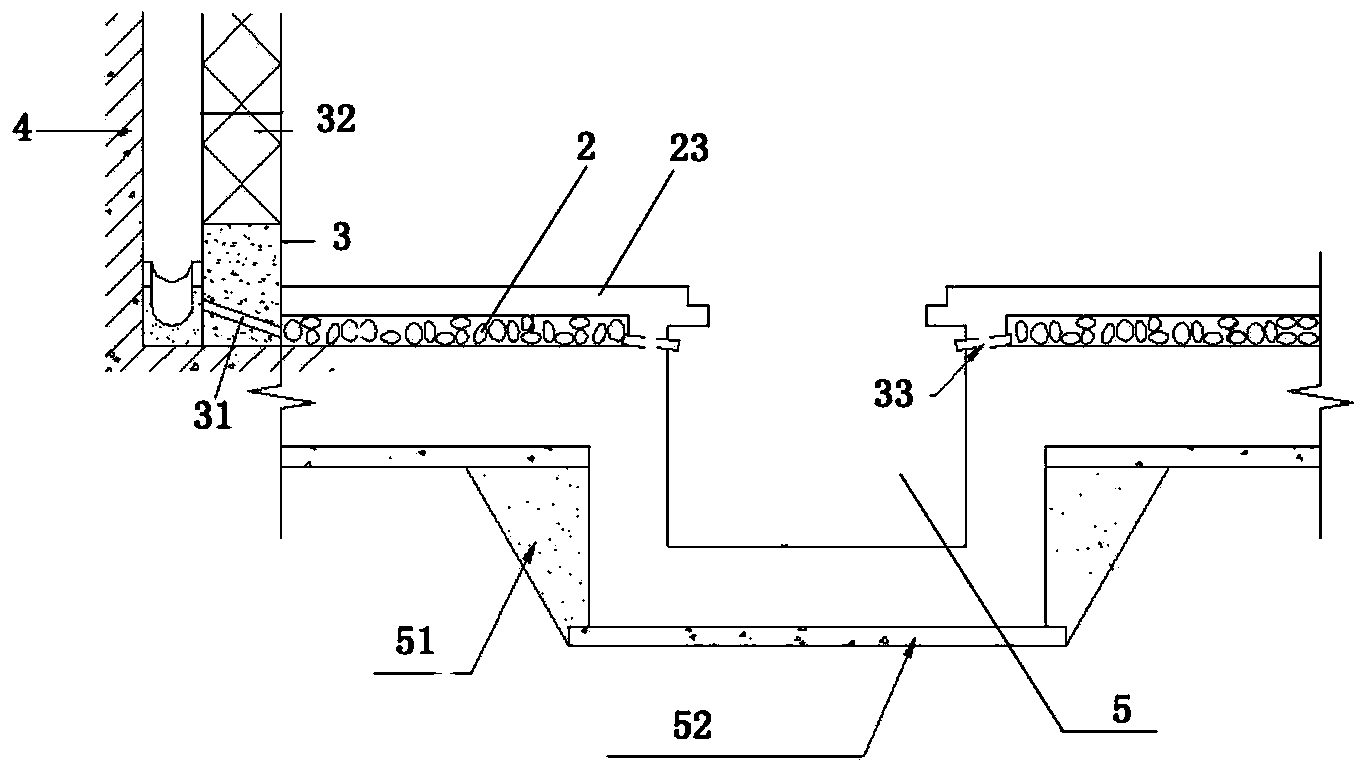 Basement bottom plate water drainage layer construction method