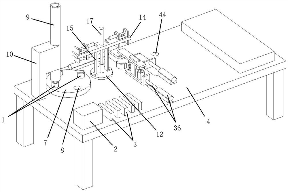 Static contact conveying device of intelligent circuit breaker contact assembly assembling equipment