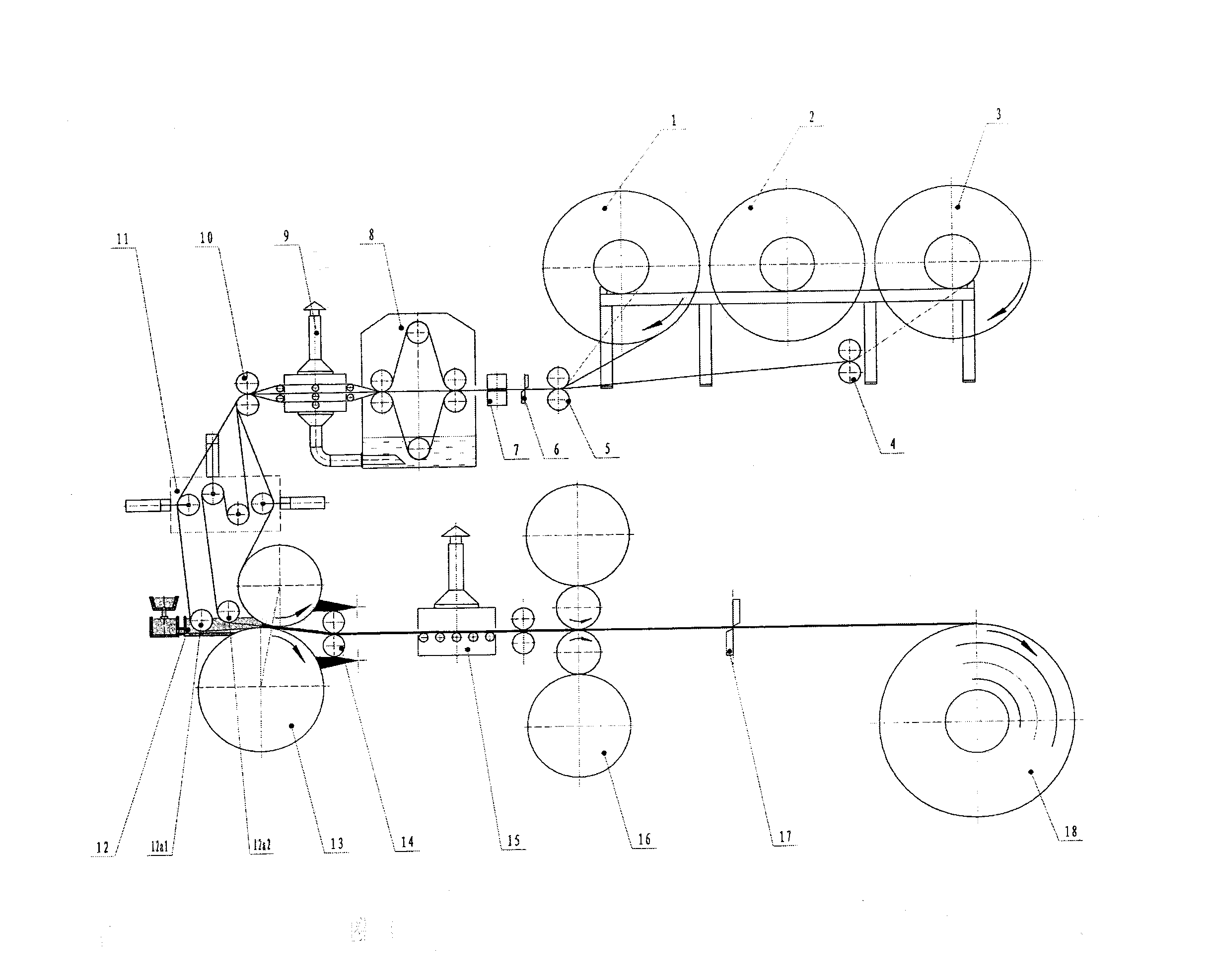 Solid-liquid phase metal cast rolling compounding method and device