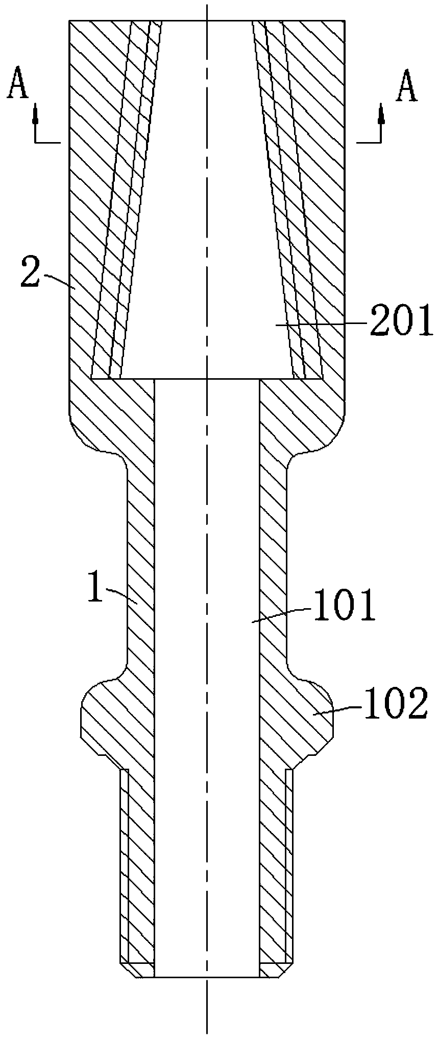 Sucker rod connecting device, sucker rod string and assembly method