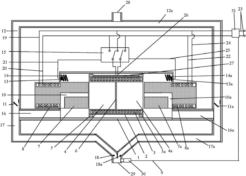 Pressure adjustable reciprocating synchronization alternating current and direct current electromagnetic pump