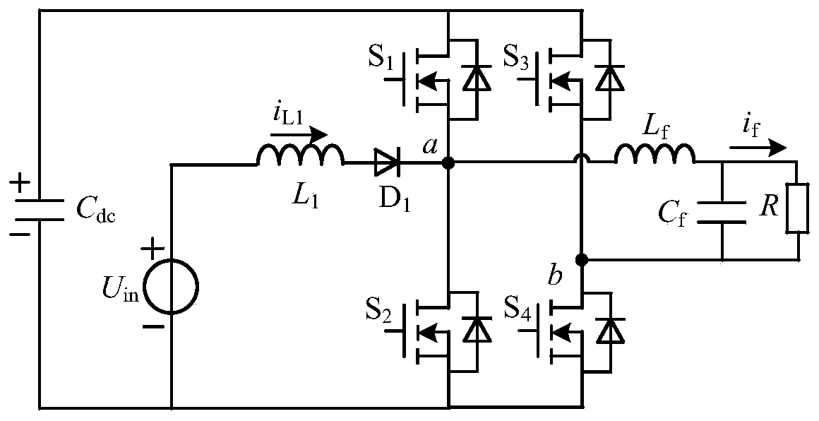 CCM single-bridge-arm integrated single-phase boost inverter and control method