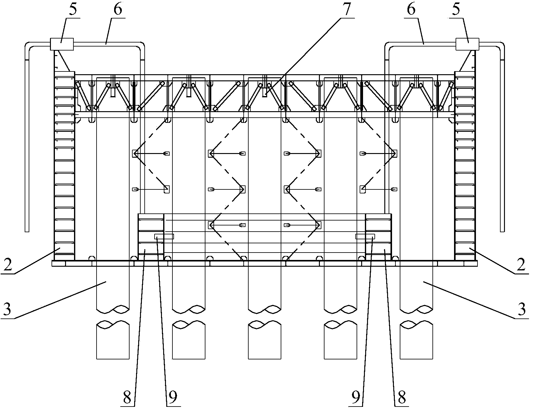 Method for lowering large cofferdam