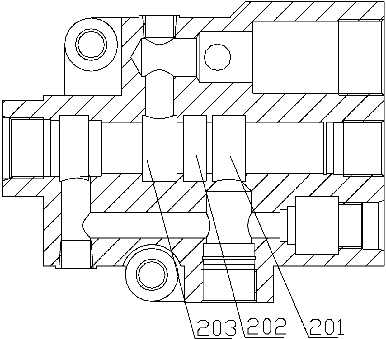 Flow control switching valve for automobile emergency steering system