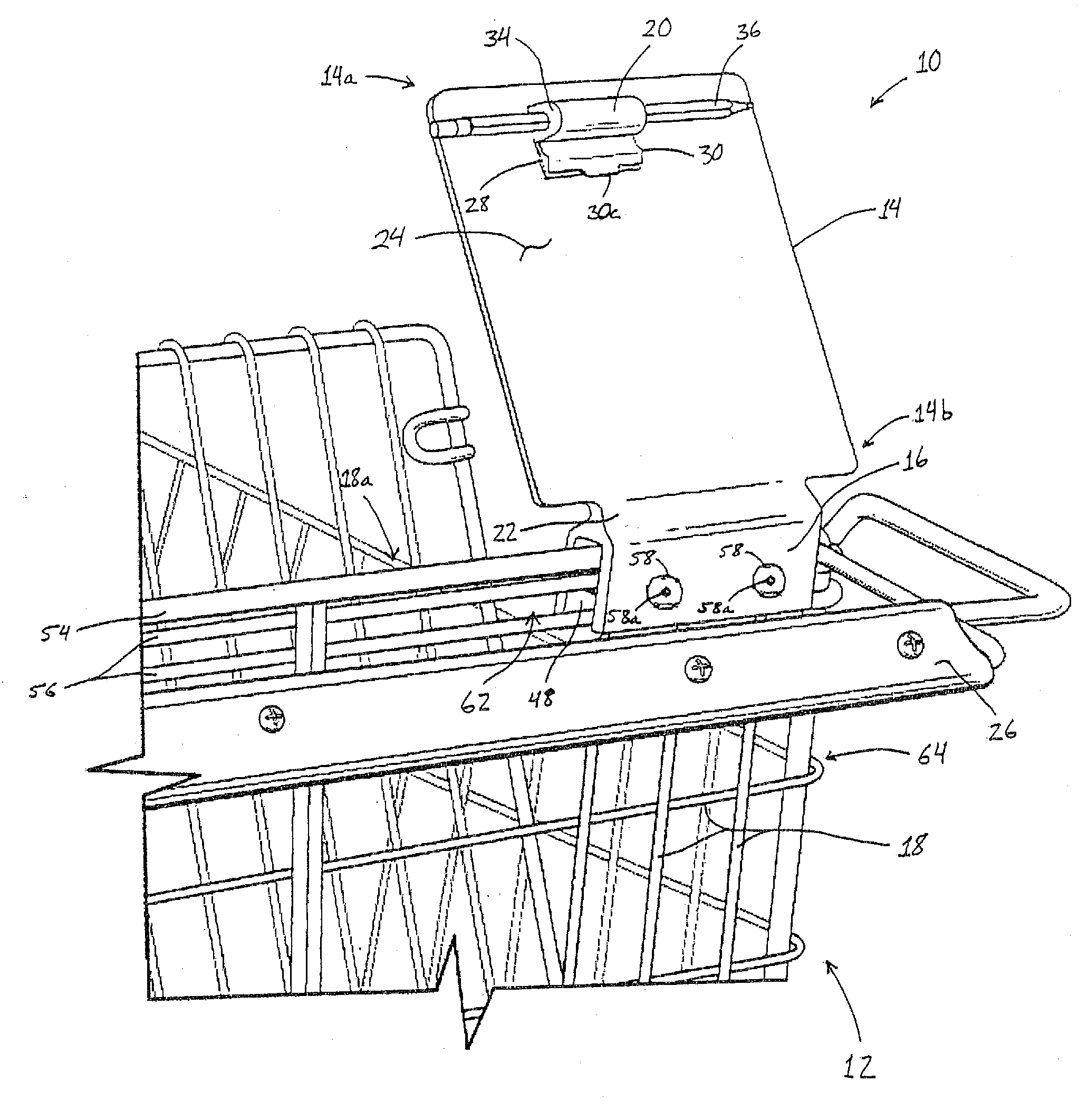 Document holder for carts