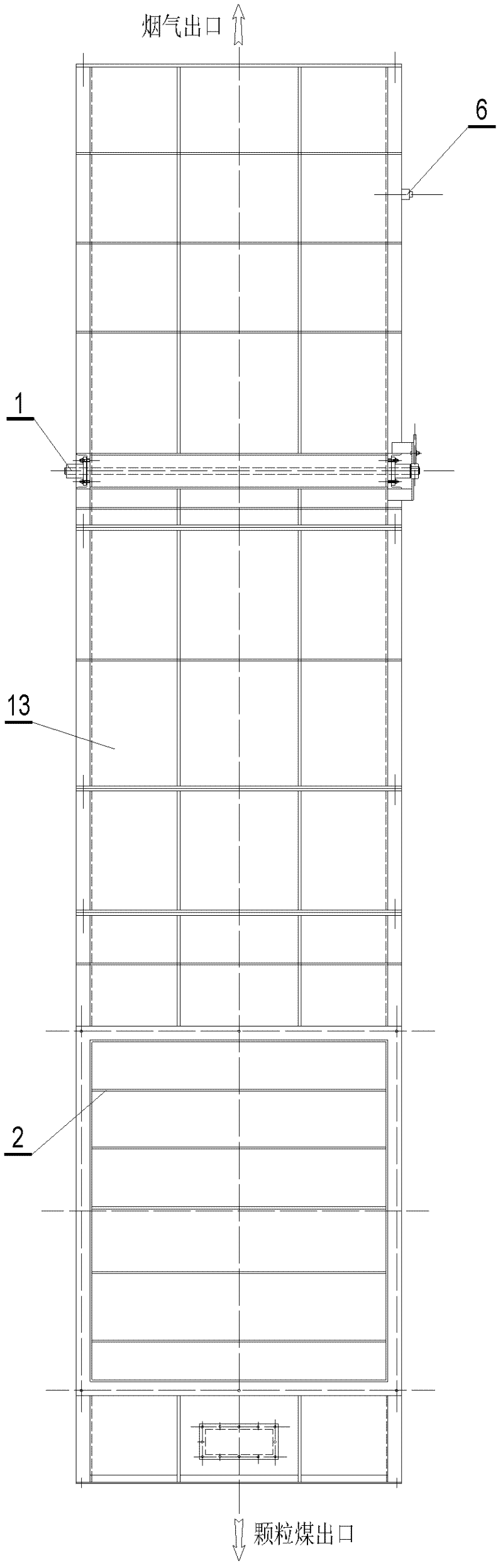 Gas-material separation type flue gas diversion distribution device