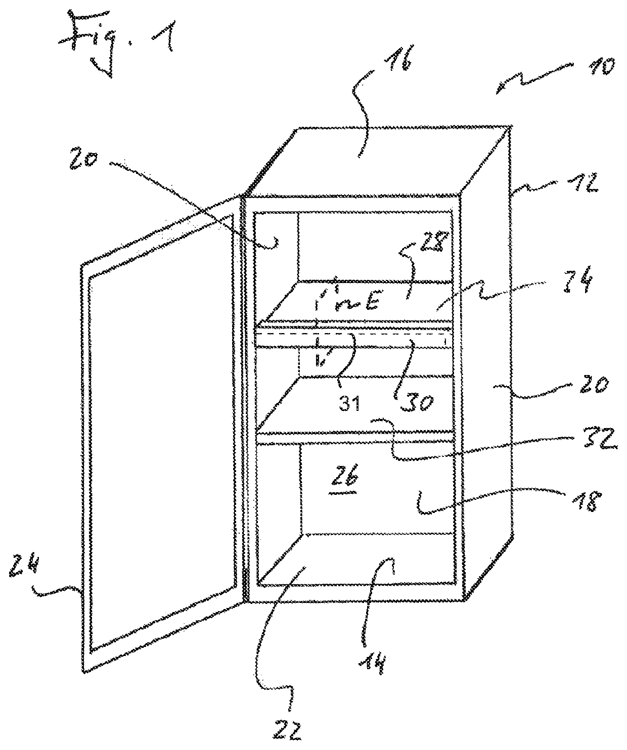 Shelf with lighting function for a domestic cooling device