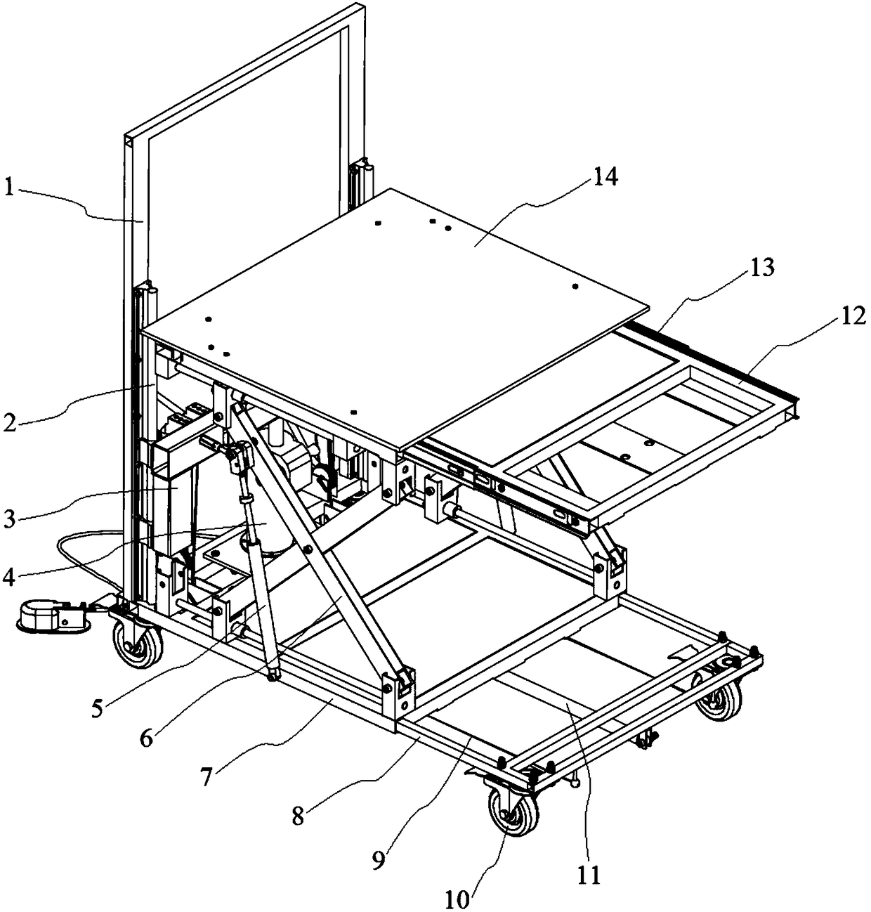 Multifunctional trolley with double-layer platform