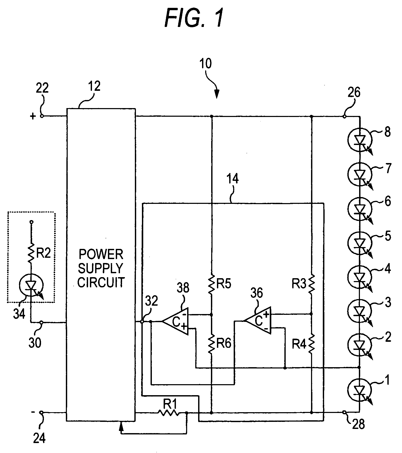 Lighting control circuit for vehicle lighting fixture