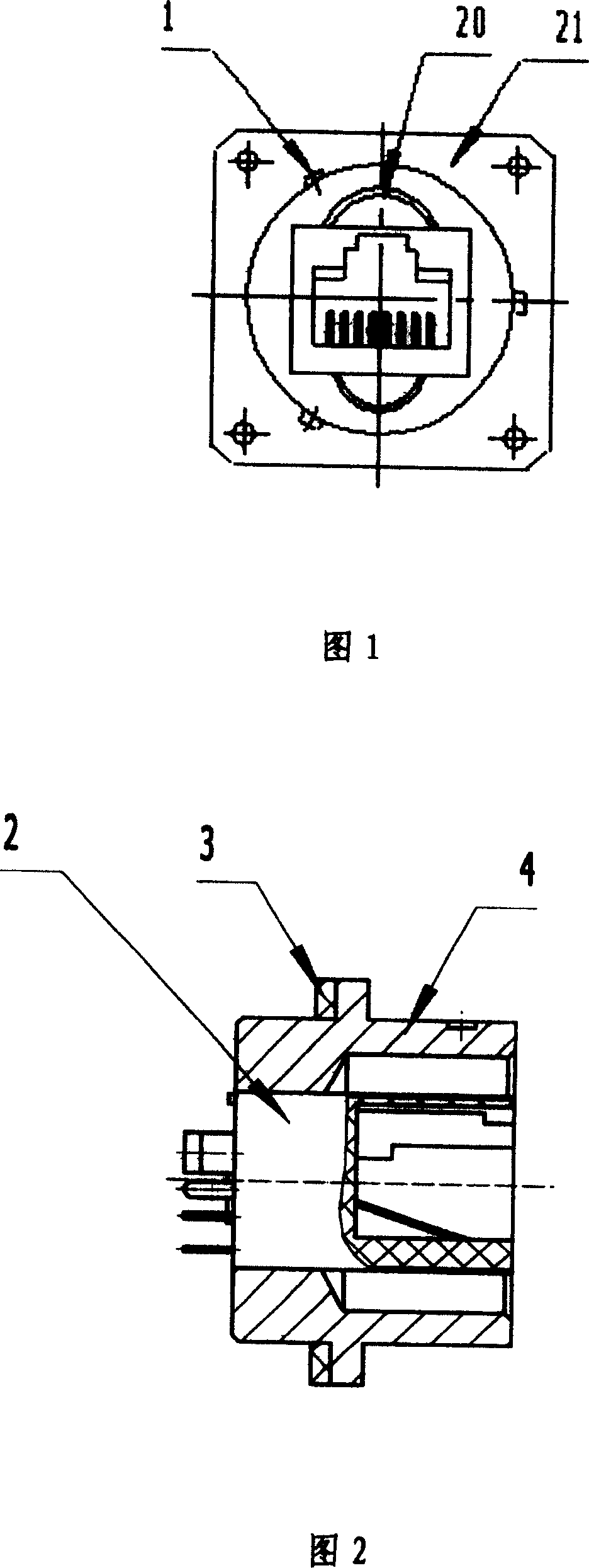 Small volume fast separating RJ 45 electric connector