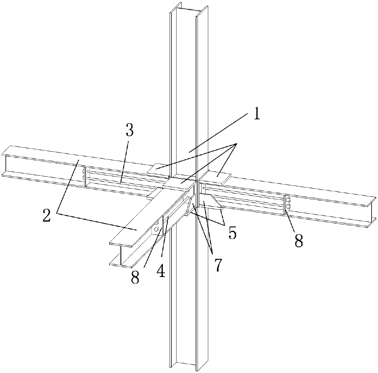 A multi-high-rise assembled modular self-resetting steel structure h-shaped steel column frame system