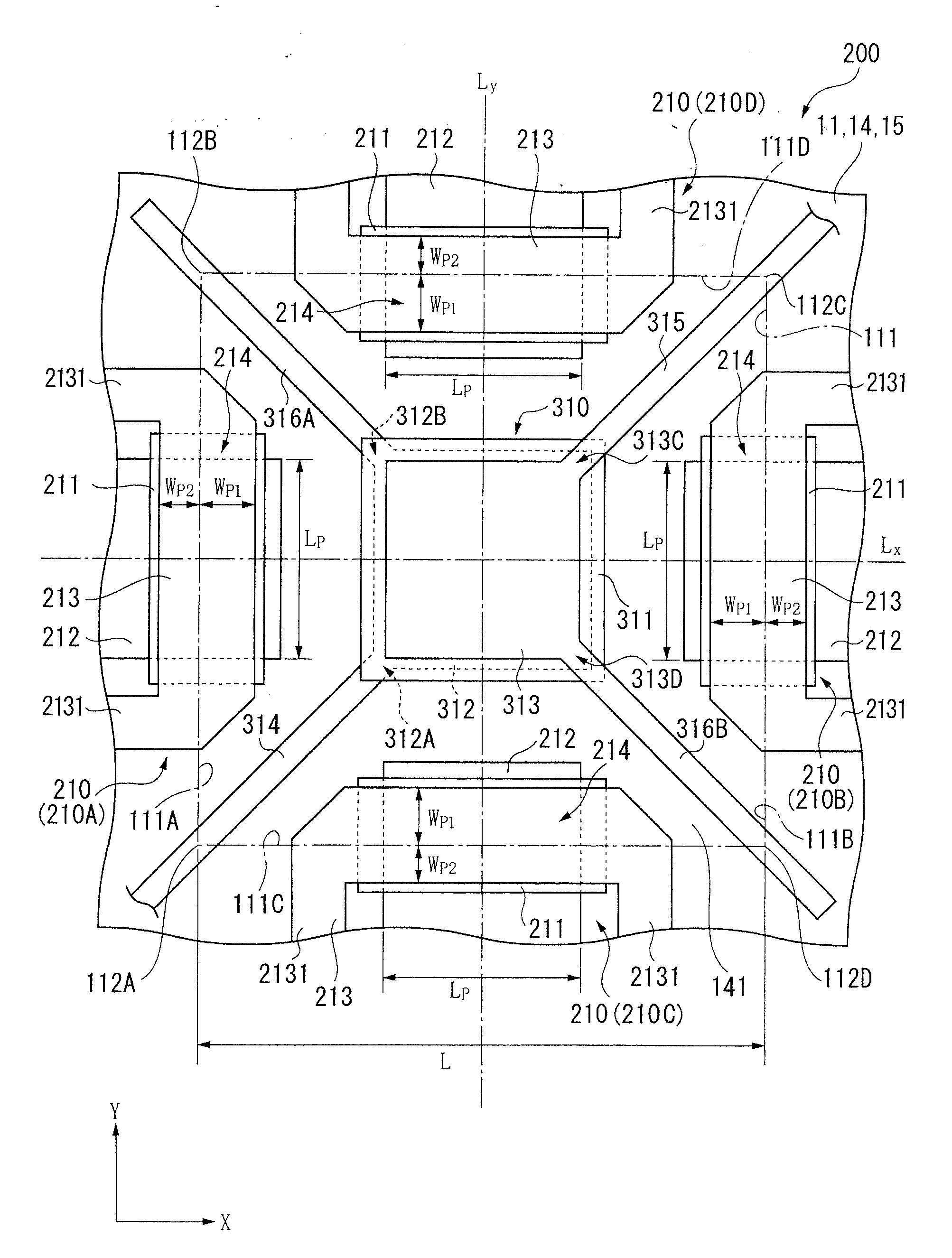 Stress sensing device, tactile sensor, and grasping apparatus