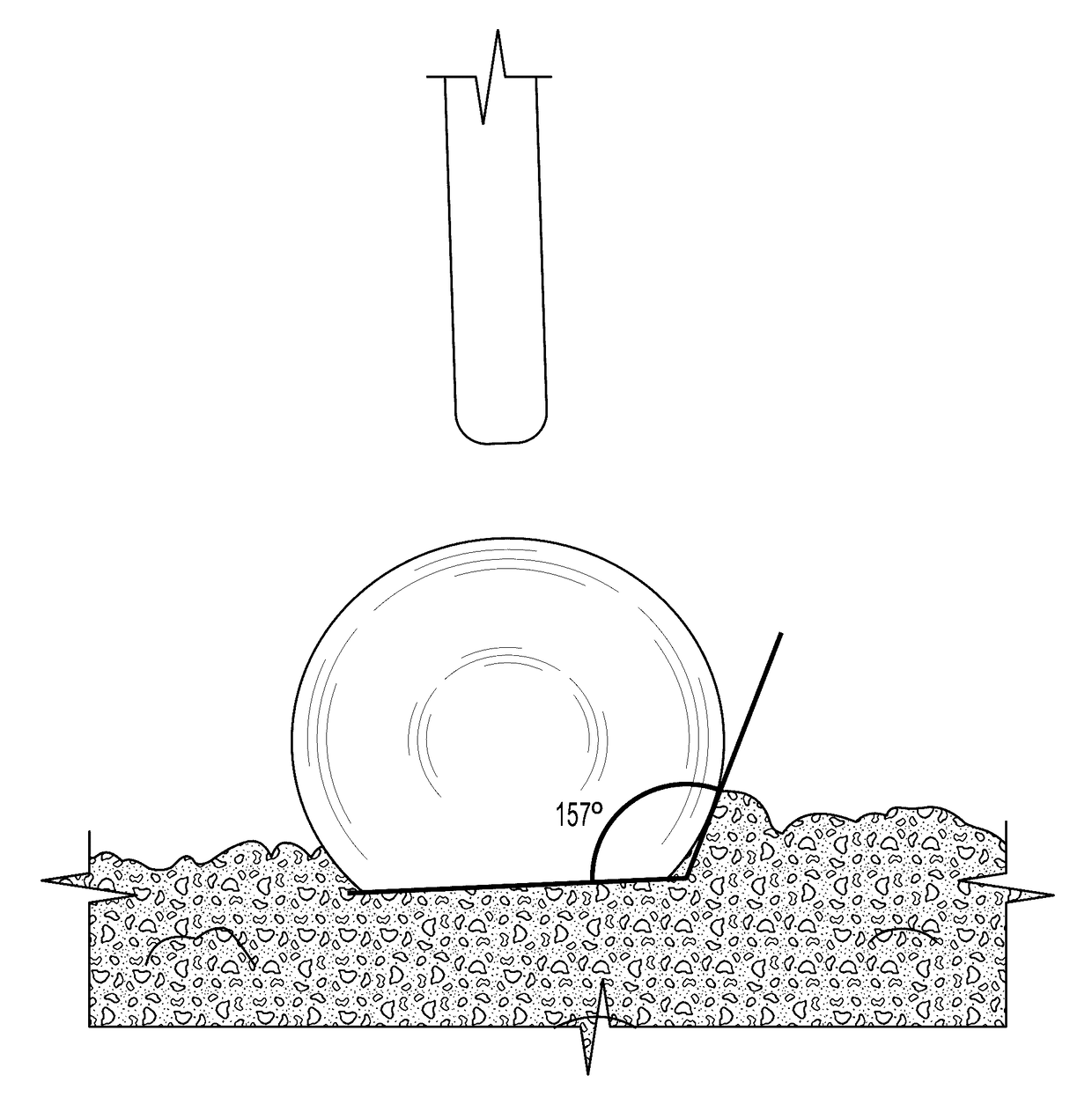 Crumb rubber coating with a hydrophobic surface