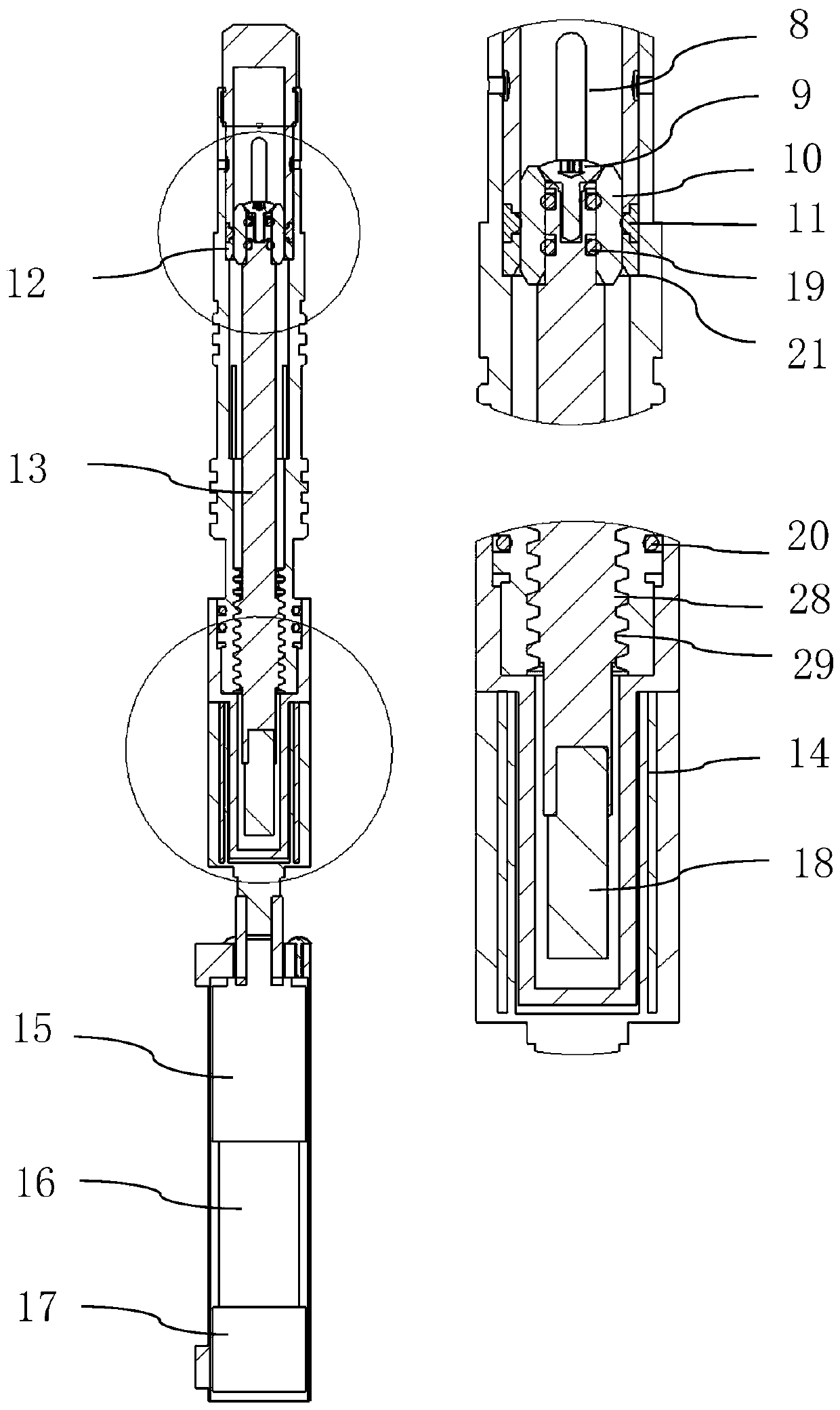 Magnetic coupling driving numerical control plug