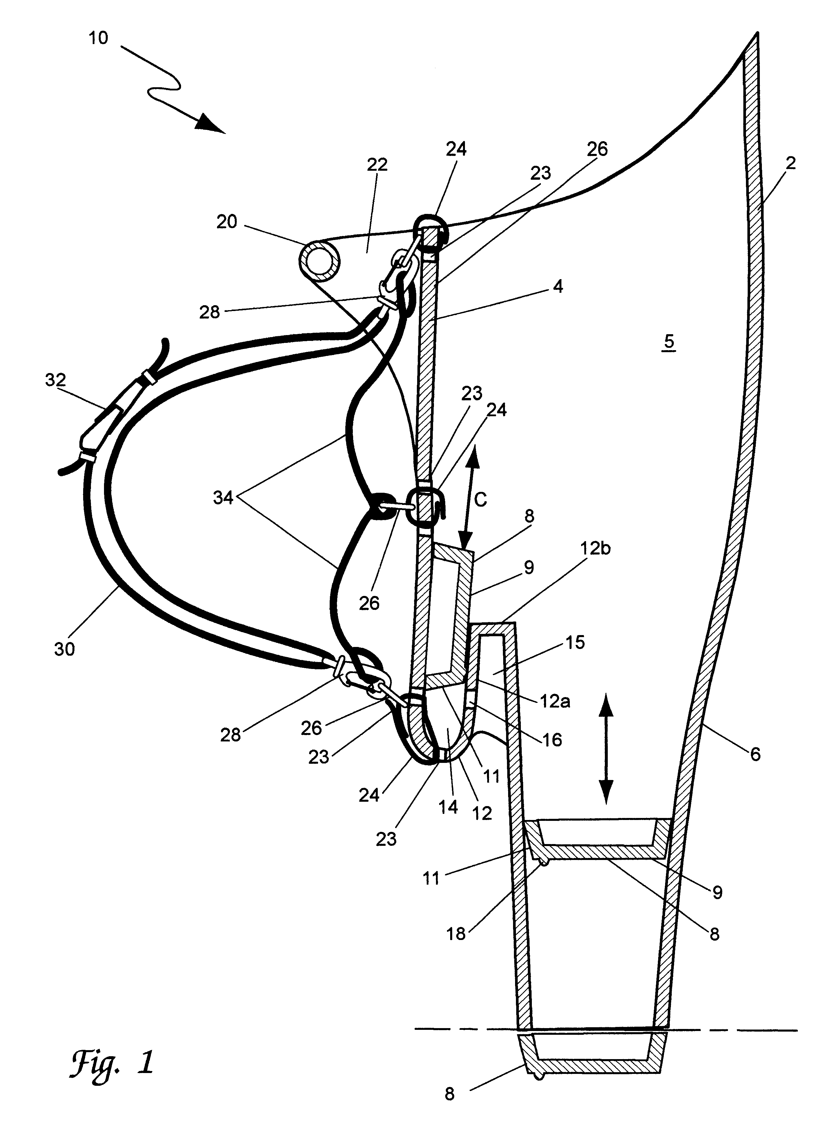 Carrier convertible from a sling carried vessel to a scoop and bag filler