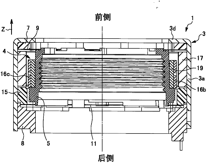 Lens driving device, auto-focusing camera, and mobile terminal device with camera