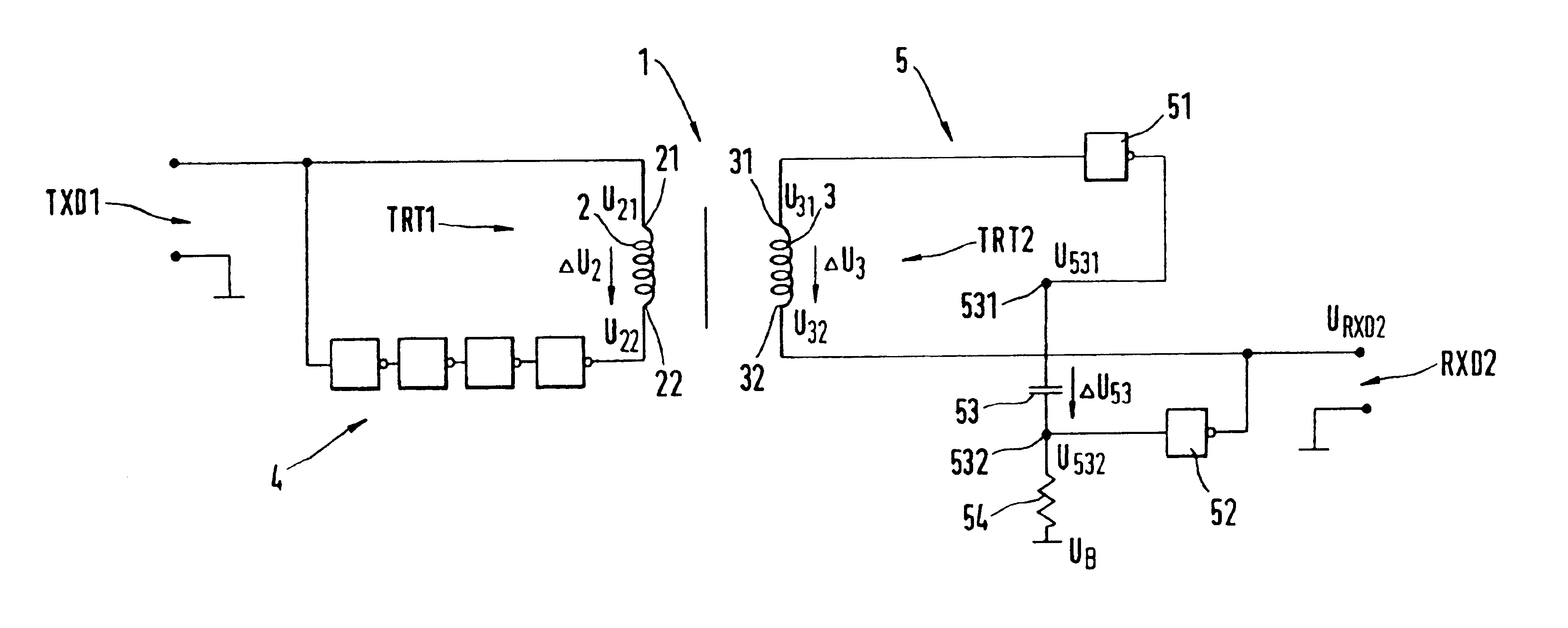 Circuit arrangement for the electrically isolated transfer of digital signals