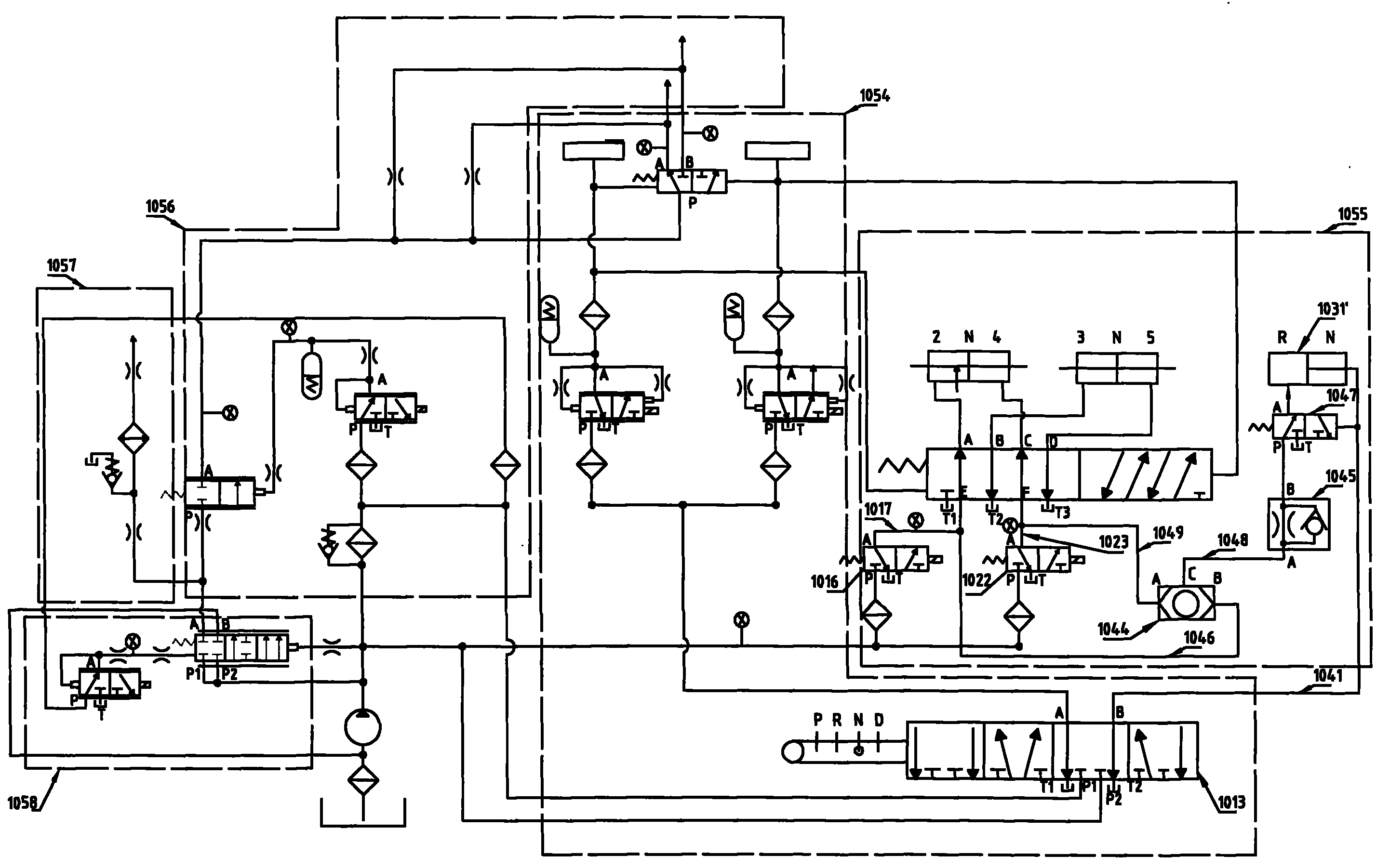 Hydraulic control system of dual-clutch automatic transmission