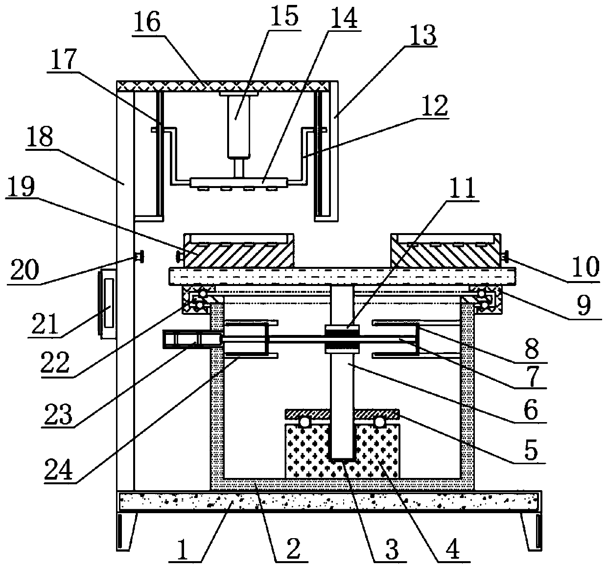 Stamping device for processing new energy automobile parts