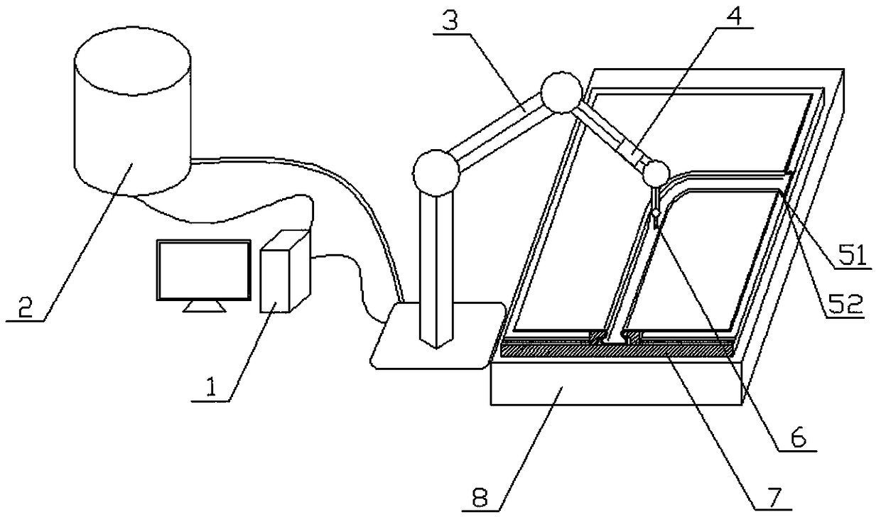 Impulse high-speed jet impacting board material connecting method and device