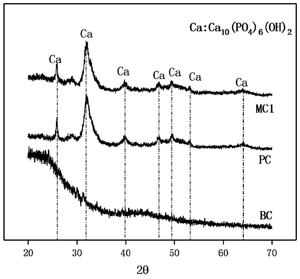 Preparation method and application of co-pyrolyzed biochar of pig bones and bamboo wood