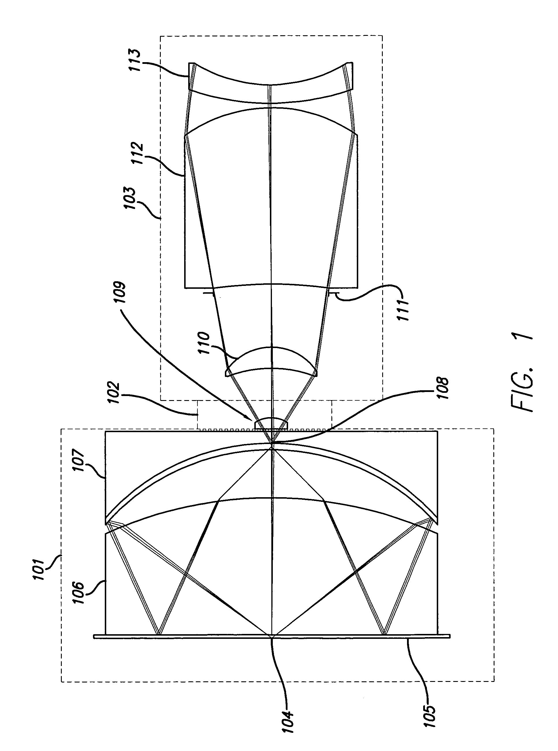 Catadioptric microscope objective employing immersion liquid for use in broad band microscopy