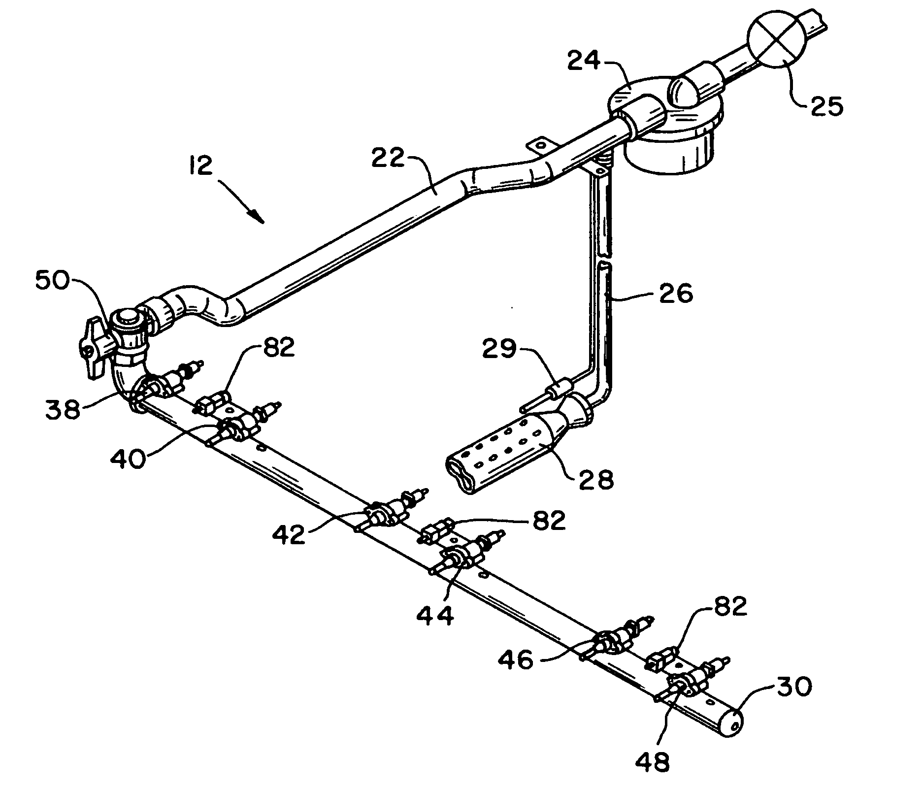 Gas circuit and pilot light system for cooking range