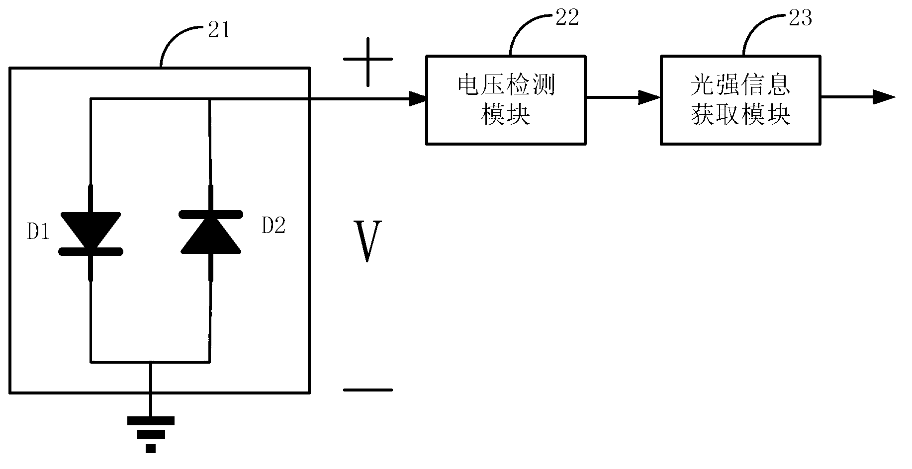 Light intensity detection circuit and method