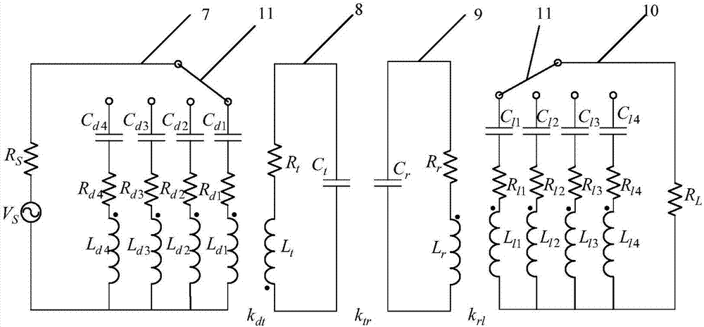 Wireless electric energy transmission system and driving coil configuration method based on distance adaptation