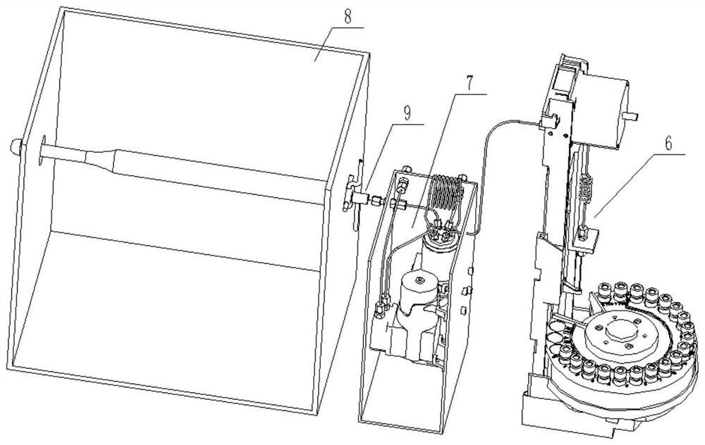 Horizontal automatic sampling device for ultraviolet fluorescence sulfur