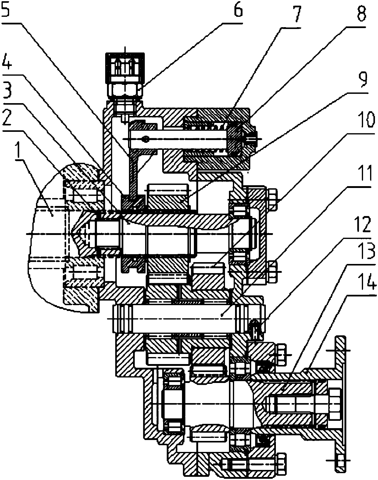 Tri-axis type rear power take-off unit