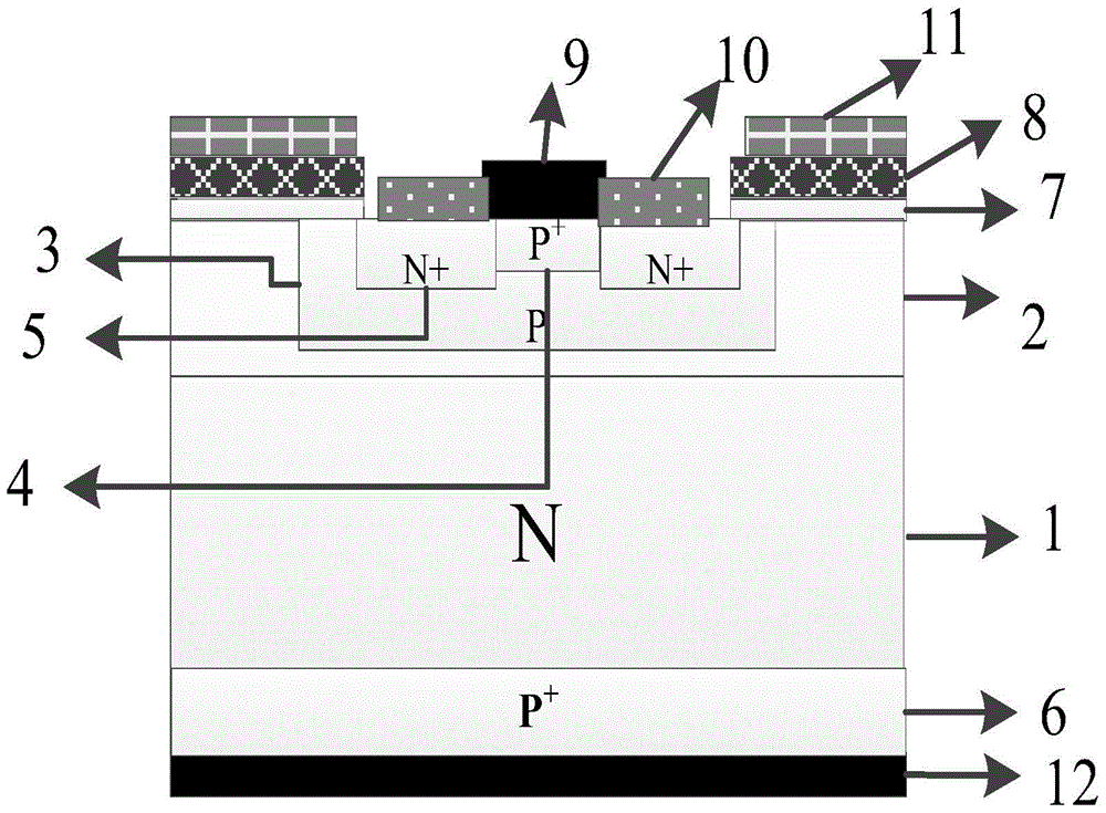 Preparation method of n-channel silicon carbide insulated gate bipolar transistor