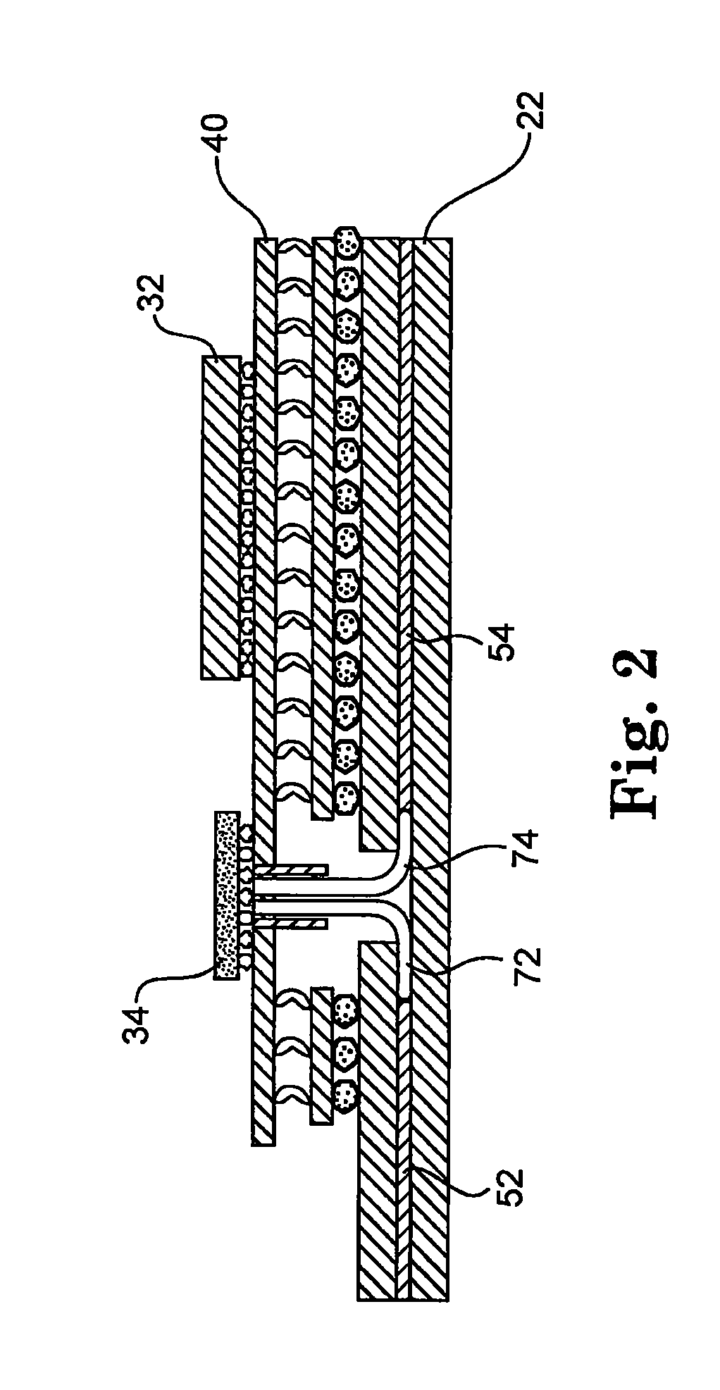 Chip carrier package with optical vias