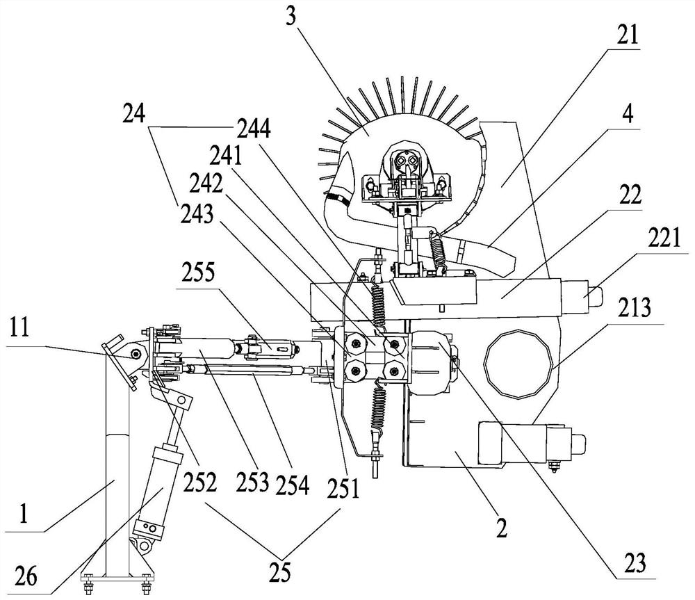 Suction nozzle device with curb sweeping and dust suppression functions and road sweeper