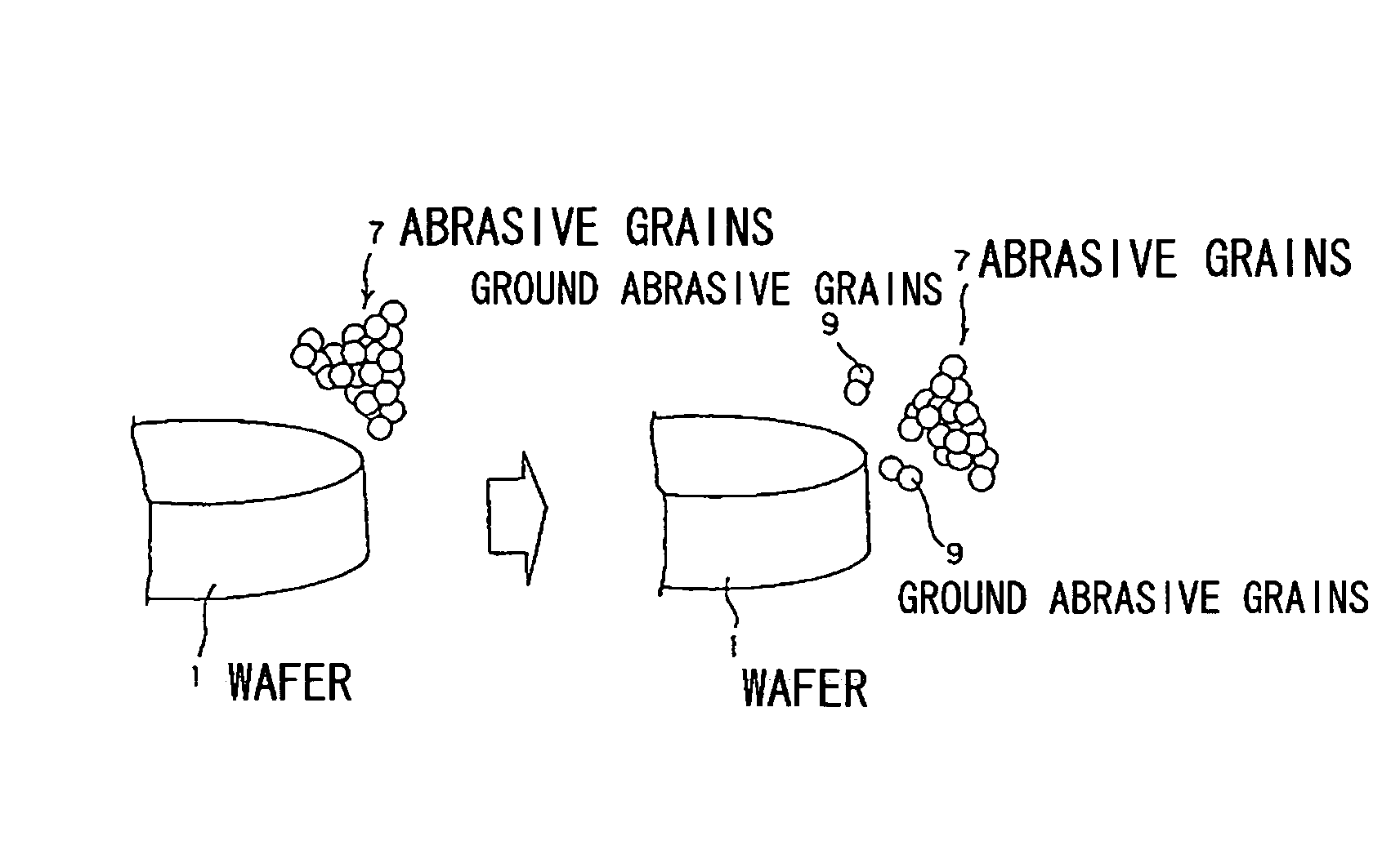 Grinding abrasive grains, abrasive, abrasive solution, abrasive solution preparation method, grinding method, and semiconductor device fabrication method