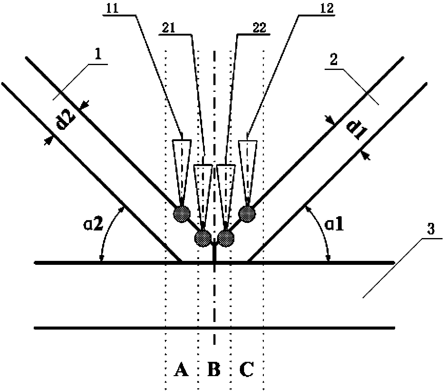 Dual-light beam laser welding method of K-shaped joint