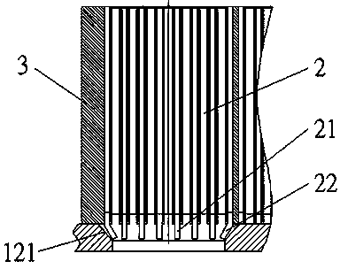 Pole-ear folding device for cast-welding storage battery