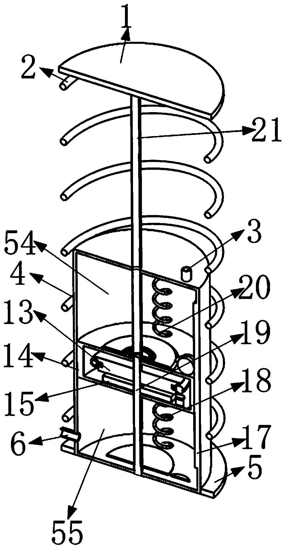 Automobile damping and energy storage mechanism adapted for big impact force