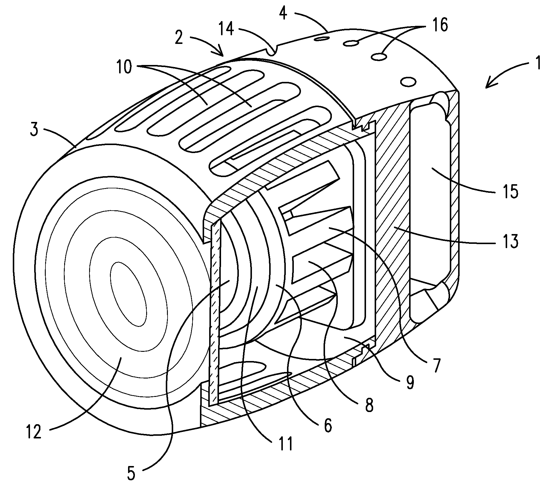 LED lamp with air-cooled heat sink