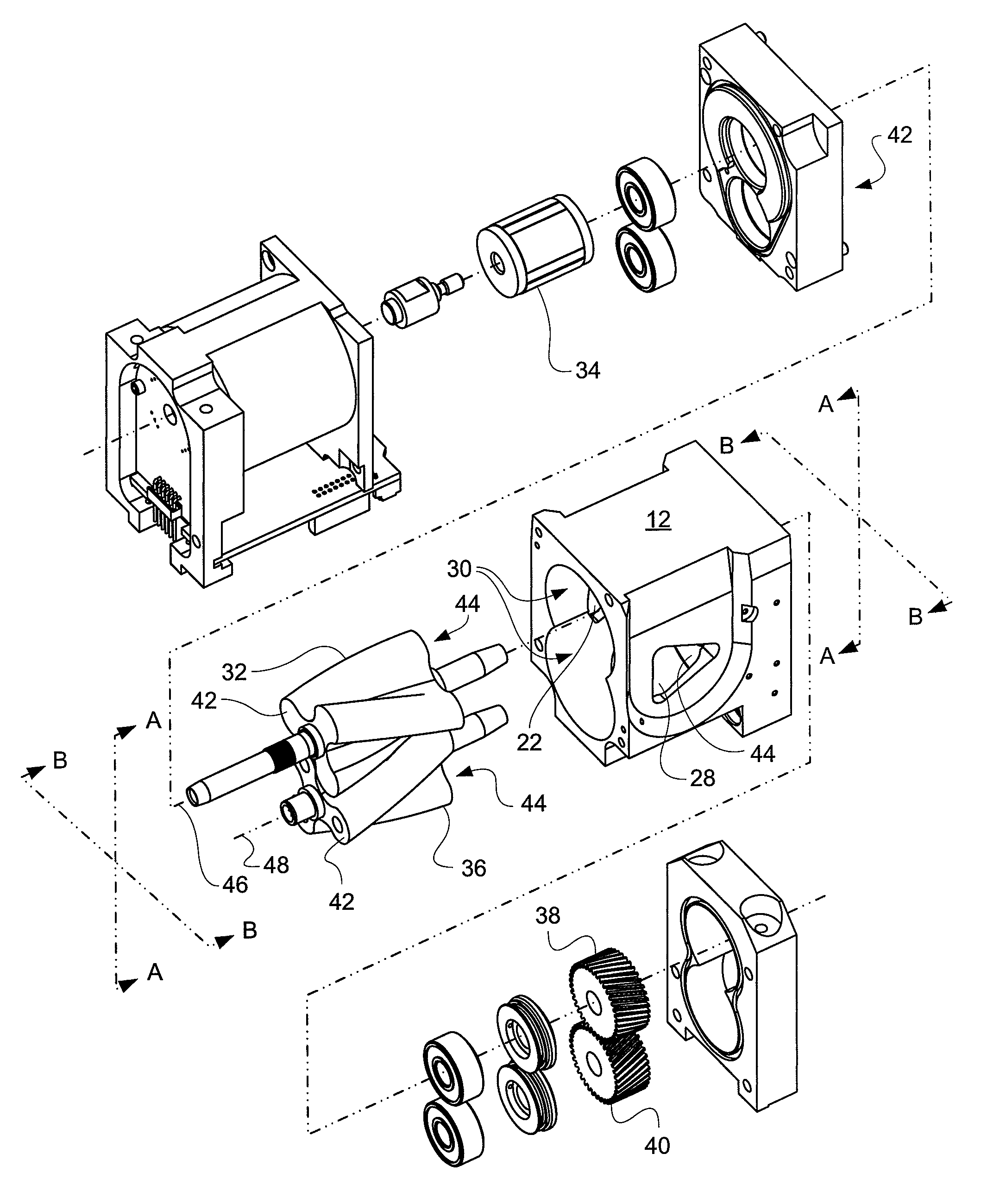 Roots-type blower reduced acoustic signature method and apparatus