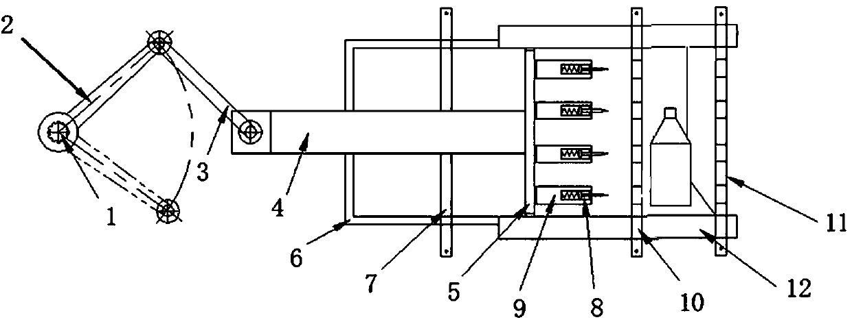 Plastic bottle transverse type puncture compression mechanism and plastic bottle puncture compression recycling machine