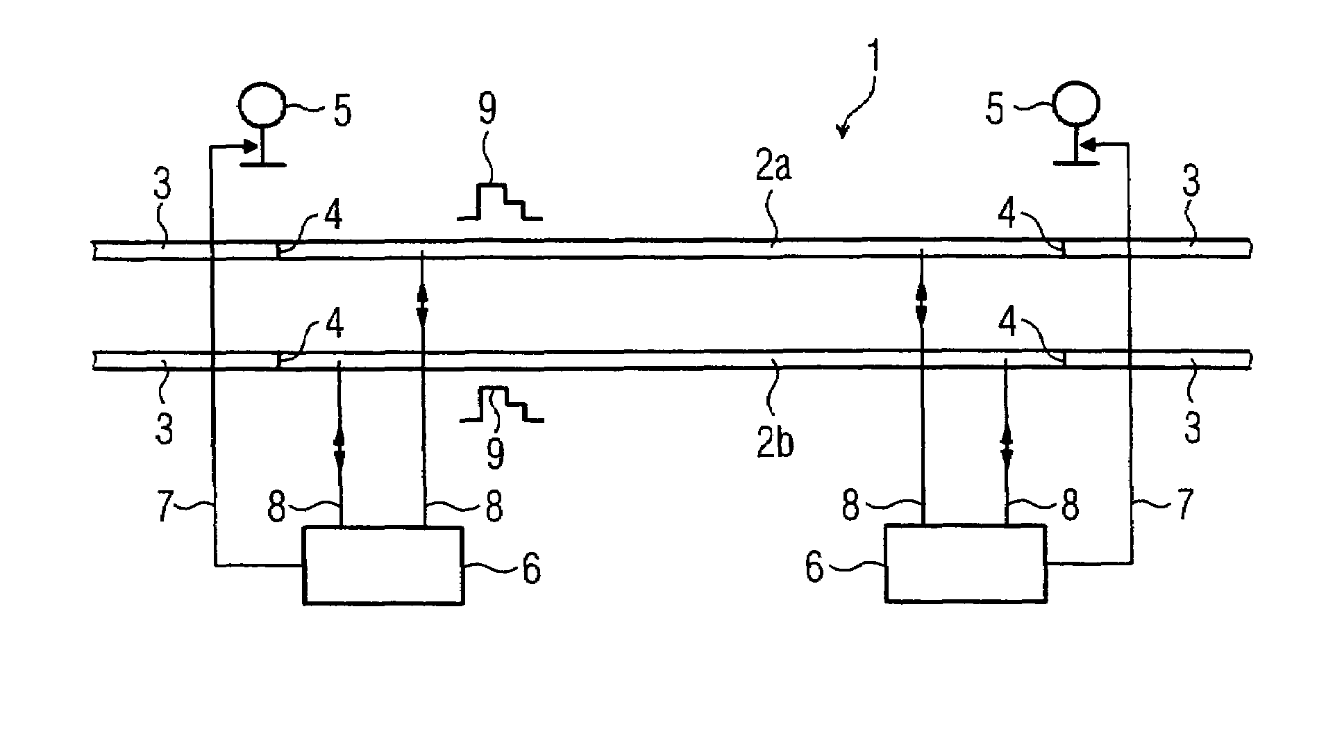 Railway system with at least one track, and method for encoding data for transmission over the track