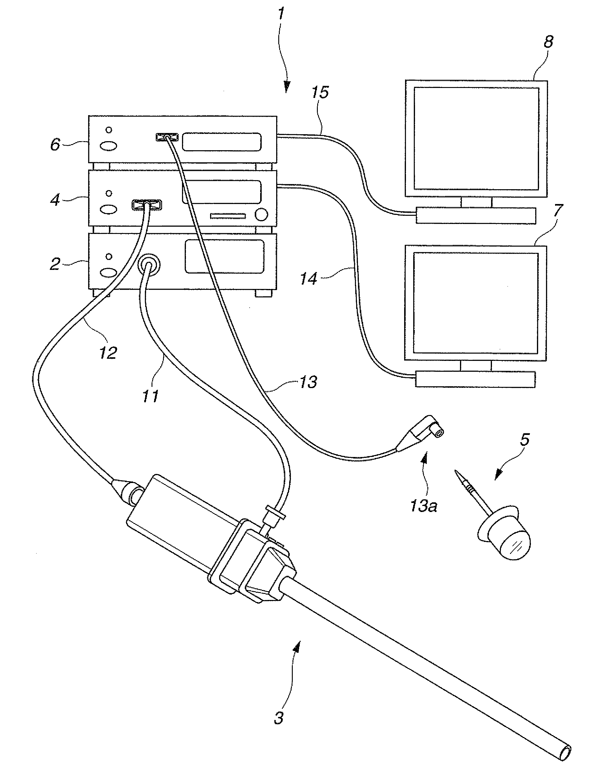 Endoscope system, camera set on body cavity inner wall and method of setting the camera set on body cavity inner wall on inner surface of body cavity wall