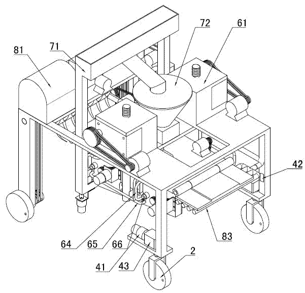 Full-automatic green belt pruning and cleaning trolley