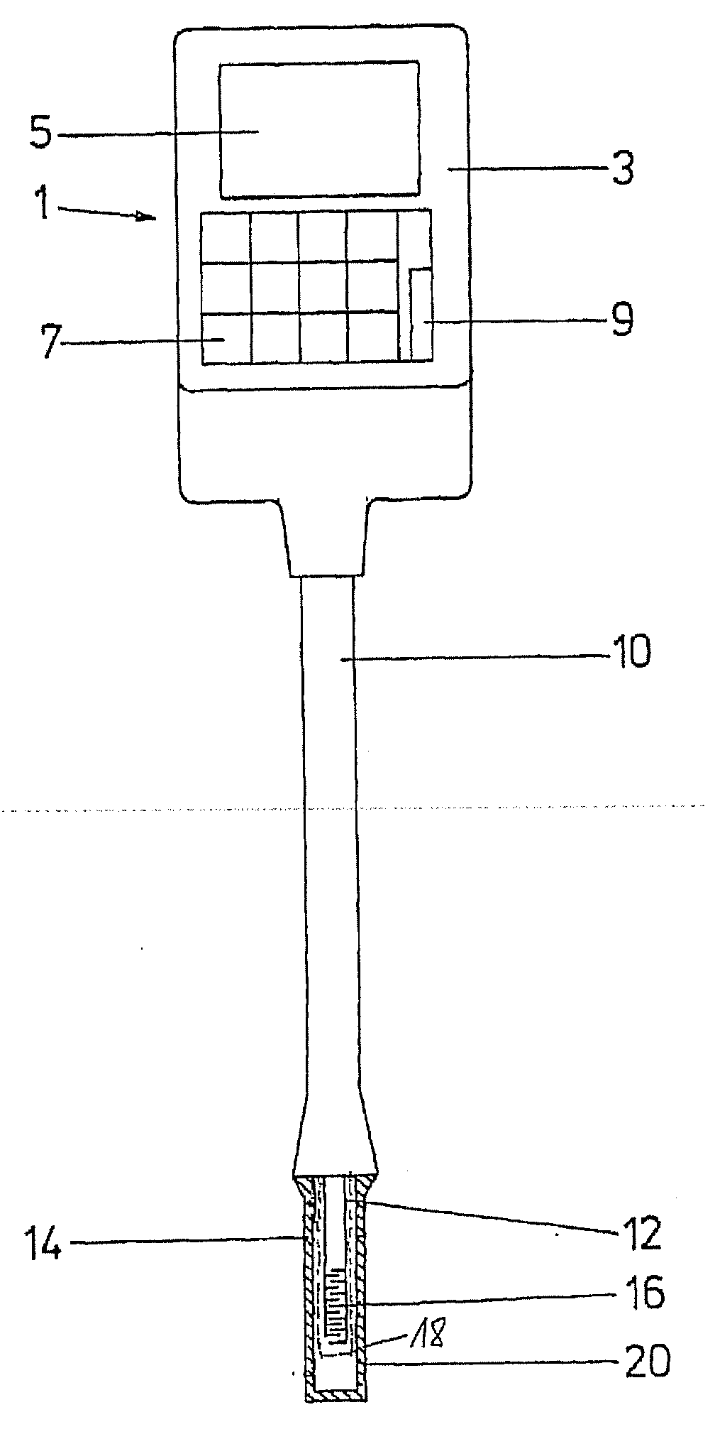 Device for gauging the status of a material especially of oils or fats